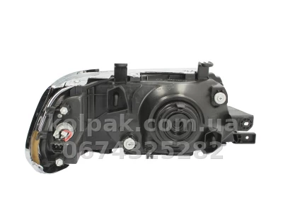 Передня ліва фара Mitsubishi Pajero Sport 2004-2006, H4, з покажчиком повороту, електричне регулювання, хромована рамка, Depo, 114-1121L-LDEM1 Передня ліва фара Mitsubishi Pajero Sport 2004-2006, H4, з покажчиком повороту, електричне регулювання, хромована рамка, Depo, 114-1121L-LDEM1 — фото 2