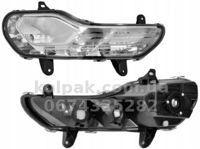 Передня права протитуманна фара Ford Escape 2013-2016/Kuga 2013-2016, без ламп (H10/WY21W/W5W), з функцією DRL, Depo, 4312037RUEN Передня права протитуманна фара Ford Escape 2013-2016/Kuga 2013-2016, без ламп (H10/WY21W/W5W), з функцією DRL, Depo, 4312037RUEN