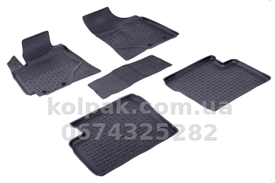 Floor mats for Geely Emgrand 2013-2019, Rubber, 5 pcs, Seintex, 84940 — photo 2