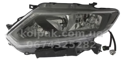 Передня ліва фара Nissan Qashqai 2014-2017/Nissan Rogue Sport 2017-2019, електричне регулювання, без коректора, без ламп, Depo, 1151136LLEMN2