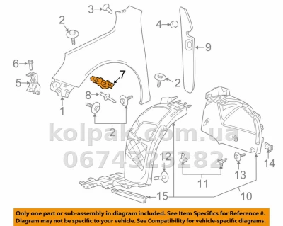 Left front bumper mounting bracket Chevrolet Malibu 2012-2015, AVTM, 22986140, 181718931 — photo 2