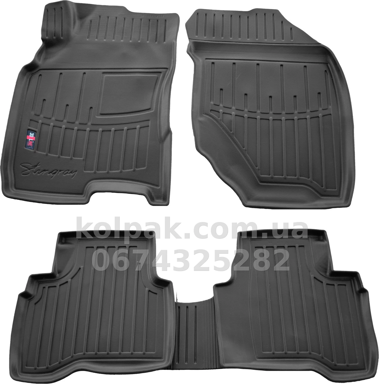 Polyurethane floor mats for Nissan X-Trail T30 2001-2007, with raised edges, 5 pcs, Stingray, 5014115 Polyurethane floor mats for Nissan X-Trail T30 2001-2007, with raised edges, 5 pcs, Stingray, 5014115 β photo 1