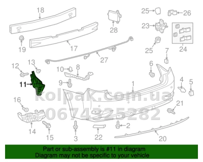 Prawy wspornik mocowania tylnego zderzaka Lexus ES 2012-2018, dolny, AVTM, 5215533010, 188156964 Prawy wspornik mocowania tylnego zderzaka Lexus ES 2012-2018, dolny, AVTM, 5215533010, 188156964 — zdjęcie 2