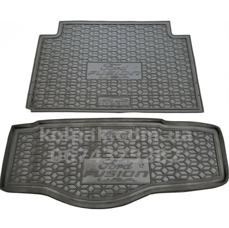 Boot mat for Ford Fusion 2017-, hybrid, USA with 2-piece, Avto-Gumm 212029 Boot mat for Ford Fusion 2017-, hybrid, USA with 2-piece, Avto-Gumm 212029 β photo 1