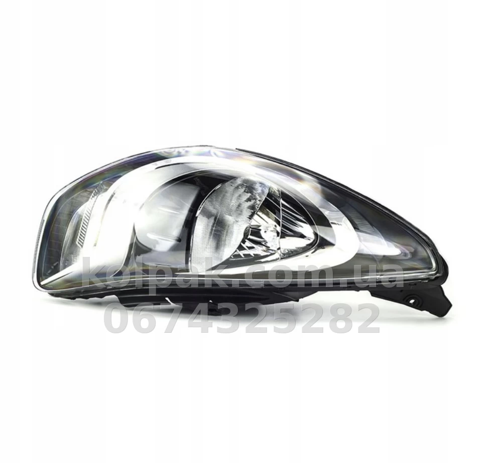 Front right headlight Hyundai i10 2010-2014, electric adjustment, with levelling motor, (H4/PY21W/W5W), black, Depo, 2211159RMLEMN2 Front right headlight Hyundai i10 2010-2014, electric adjustment, with levelling motor, (H4/PY21W/W5W), black, Depo, 2211159RMLEMN2 β photo 1