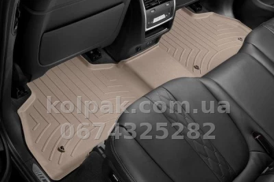 Floor mats for BMW X7 2019-, 7 seats, with raised edges, rear, beige, Weathertech 4515073 — photo 2