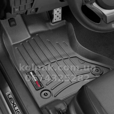 Килимки в салон Lexus IS 2013-, AWD, з бортиком, передні, чорні, Weathertech 445751 — фото 2