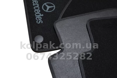 Ворсові килимки в салон Mercedes-Benz C-Class W203 2001-2007, чорні, AVTM BLCCR1335 — фото 7