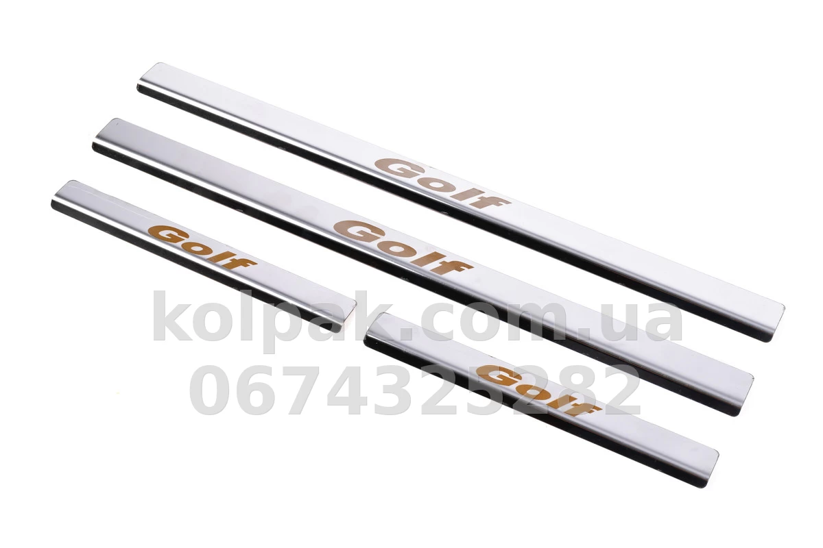 Chrome door sill trims (2 pcs) Volkswagen Golf 6 2008-2012, Carmos, 6457235 Chrome door sill trims (2 pcs) Volkswagen Golf 6 2008-2012, Carmos, 6457235 β photo 1