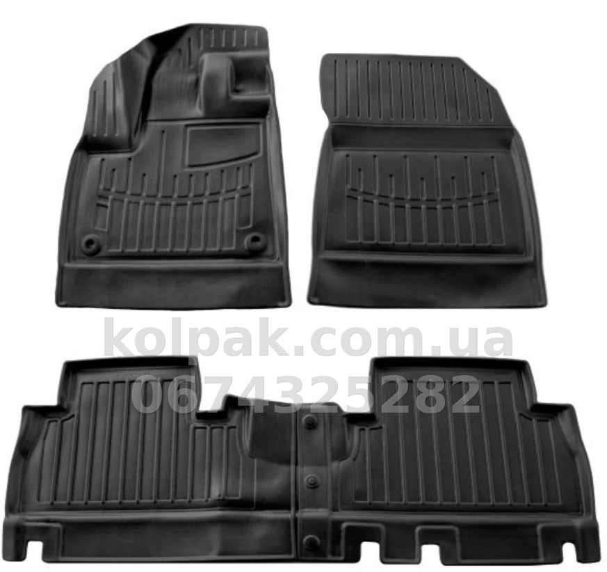 Floor mats for Peugeot Rifter/Citroen Berlingo/Opel Combo E 2018-, with armrests, with raised edges, polyurethane, 4 pcs, Stingray, 5016074 Floor mats for Peugeot Rifter/Citroen Berlingo/Opel Combo E 2018-, with armrests, with raised edges, polyurethane, 4 pcs, Stingray, 5016074 β photo 1