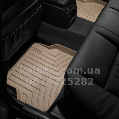 Floor mats for BMW 5-Series E60 2003-2010, rear, beige, Weathertech 451642 — photo 2