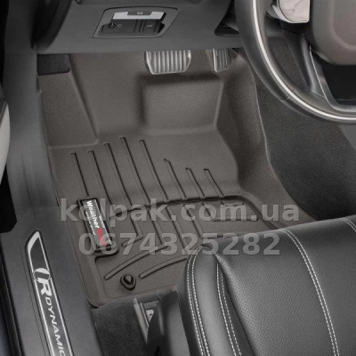 Floor mats for Jaguar F-Pace 2016-/Land Rover Range Rover Velar 2017-, with raised edges, front, cocoa, Weathertech 479631 — photo 2