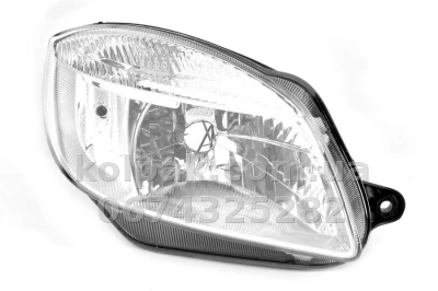 Передня права фара Skoda Fabia/Roomster 2007-2010, H4, електричне регулювання, із моторчиком, без лінзи, Depo, 665-1114R-LD-EM