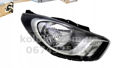 Front right headlight Hyundai i10 2010-2014, electric adjustment, with levelling motor, (H4/PY21W/W5W), black, Depo, 2211159RMLEMN2 Front right headlight Hyundai i10 2010-2014, electric adjustment, with levelling motor, (H4/PY21W/W5W), black, Depo, 2211159RMLEMN2 β photo 2