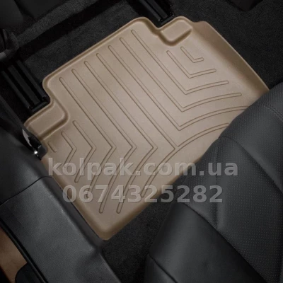 Floor mats for Infiniti QX70 2009-, with raised edges, rear, beige, Weathertech 451722 — photo 2