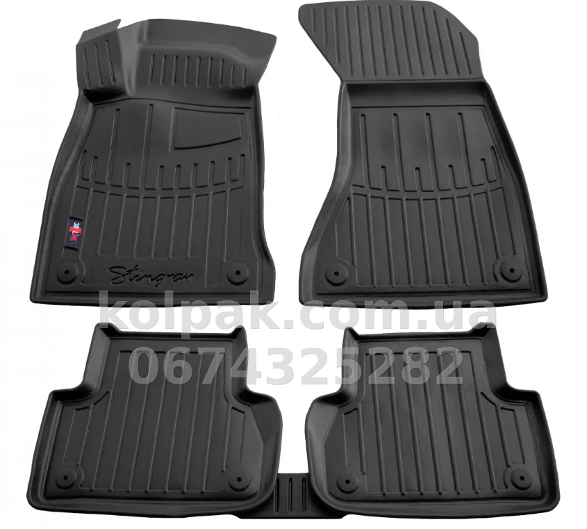 Поліуретанові килимки в салон Audi A4 B9 2015-, з бортиком, 5 шт., Stingray, 5030075 Поліуретанові килимки в салон Audi A4 B9 2015-, з бортиком, 5 шт., Stingray, 5030075 — фото 1