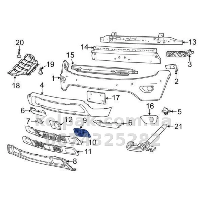 Kratka zderzaka prawa Jeep Grand Cherokee 2013-2016, AVTM, 68143098AC, 183809914 Kratka zderzaka prawa Jeep Grand Cherokee 2013-2016, AVTM, 68143098AC, 183809914 — zdjęcie 2