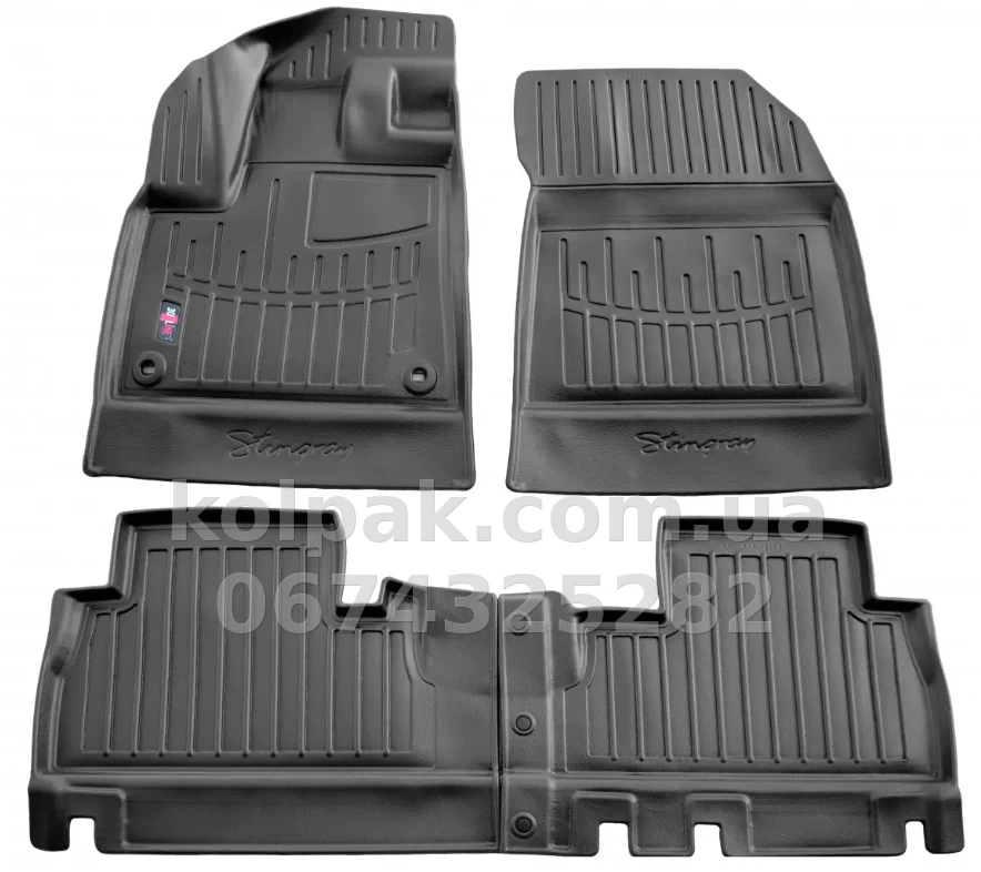 Floor mats for Peugeot Rifter/Citroen Berlingo/Opel Combo E/Toyota ProAce City 2018-, without armrests, with raised edges, Stingray, 5016114 Floor mats for Peugeot Rifter/Citroen Berlingo/Opel Combo E/Toyota ProAce City 2018-, without armrests, with raised edges, Stingray, 5016114 β photo 1