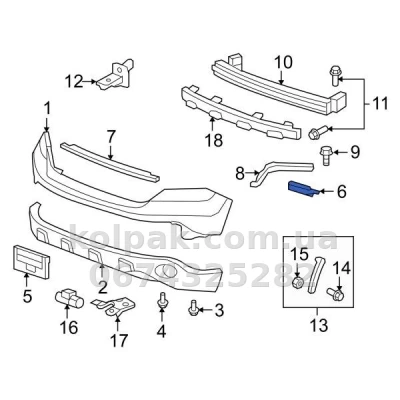 Праве кріплення переднього бампера Honda CR-V 2006-2012, AVTM, 71193SWA003, 183010934 Праве кріплення переднього бампера Honda CR-V 2006-2012, AVTM, 71193SWA003, 183010934 — фото 2