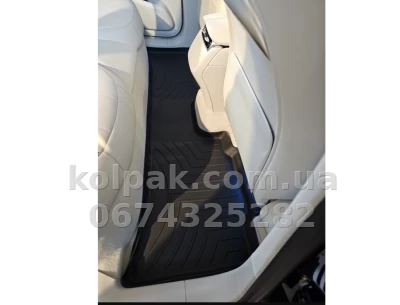 Килимки в салон Mercedes-Benz EQE SUV 2023- 3D другий ряд, чорні Weathertech 4417734 — фото 2