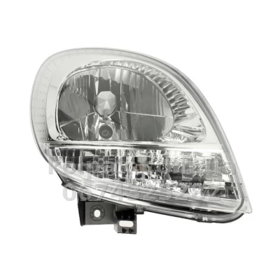Передня права фара Renault Kangoo 2003-2008, H4, з білим покажчиком повороту, хромована рамка, електричне регулювання, Depo, 551-1145R-LDEMC Передня права фара Renault Kangoo 2003-2008, H4, з білим покажчиком повороту, хромована рамка, електричне регулювання, Depo, 551-1145R-LDEMC