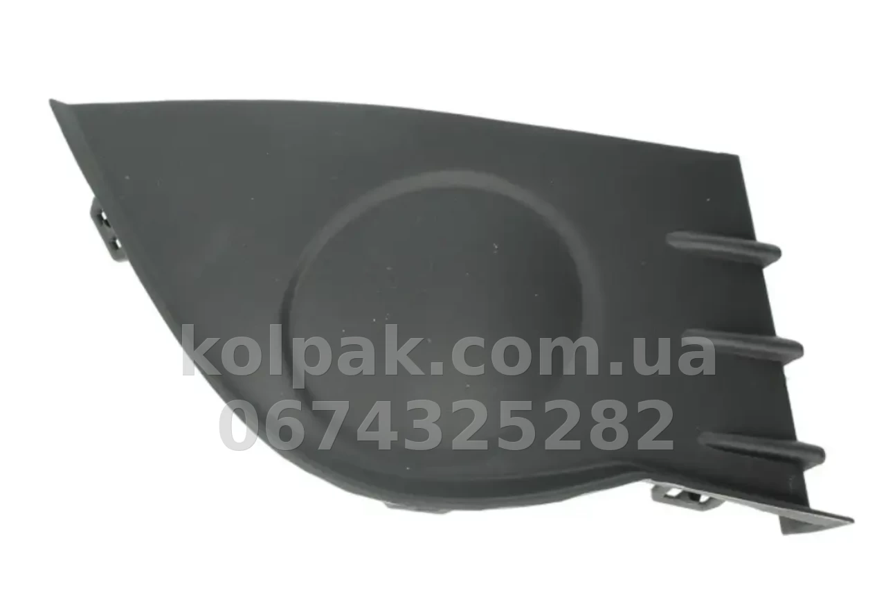 Ліва решітка бампера Renault Clio 3 2005-2009, без отвору для протитуманної фари, чорна, AVTM, 185613913 Ліва решітка бампера Renault Clio 3 2005-2009, без отвору для протитуманної фари, чорна, AVTM, 185613913 — фото 1