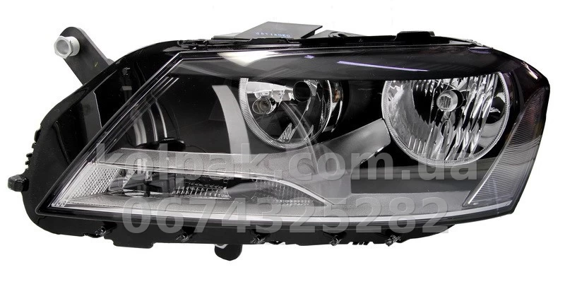 Front left headlight Volkswagen Passat B7 2010-2014, H7/H7, with levelling motor, black frame, Depo, 441-11G5LMLDEM2 Front left headlight Volkswagen Passat B7 2010-2014, H7/H7, with levelling motor, black frame, Depo, 441-11G5LMLDEM2 β photo 1