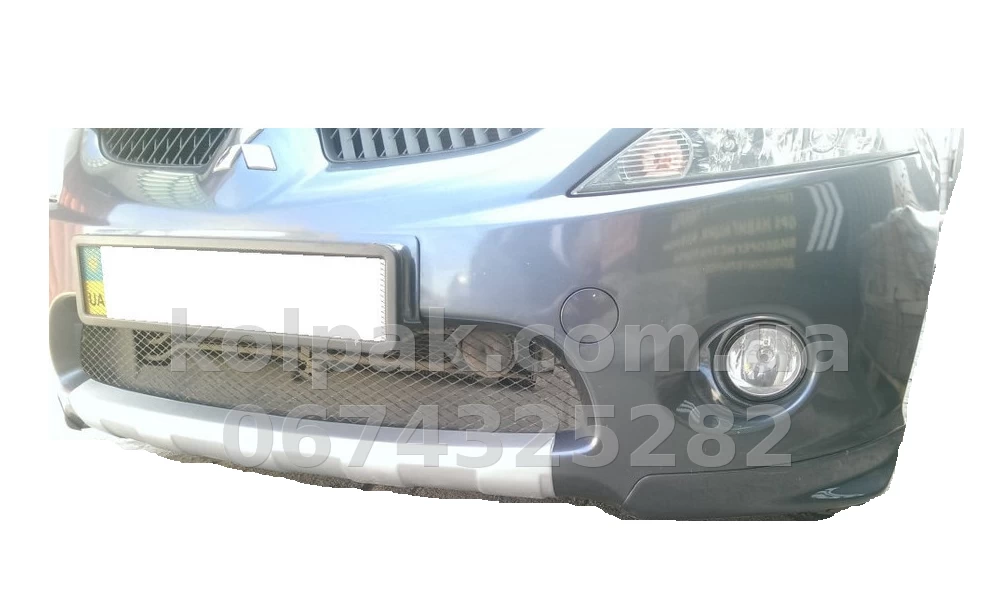 Trim for front bumper Mitsubishi Grandis 2003-2009 black, paintable AutoPlast MGRPB0412 Trim for front bumper Mitsubishi Grandis 2003-2009 black, paintable AutoPlast MGRPB0412 β photo 1