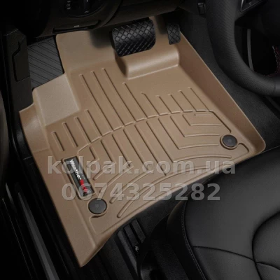 Floor mats for Audi Q7 2005-, with raised edges, front, beige, Weathertech 451511 — photo 2
