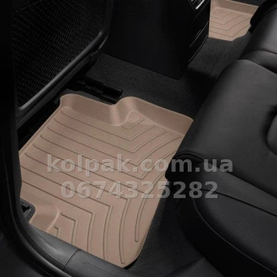 Floor mats for Audi A4 2008-2015, with raised edges, rear, beige, Weathertech 452122 — photo 2