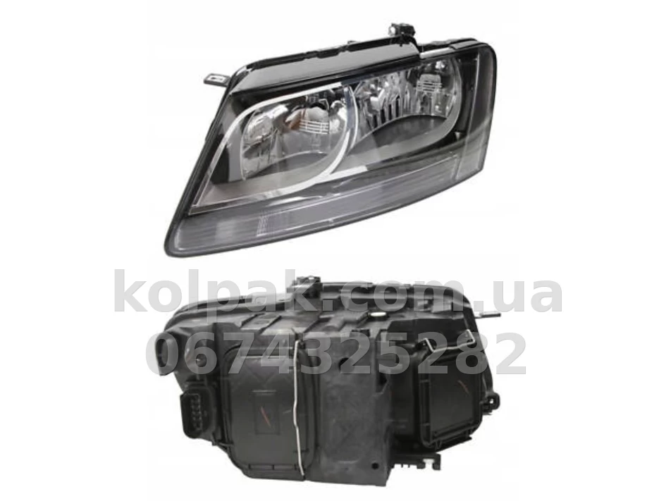Передня ліва фара Audi Q5 2008-2012, електричне регулювання, із коректором, без ламп (H7*2/PH24WY/P13W*2) біла вставка, Depo, 4461126LMLDEM2 Передня ліва фара Audi Q5 2008-2012, електричне регулювання, із коректором, без ламп (H7*2/PH24WY/P13W*2) біла вставка, Depo, 4461126LMLDEM2 — фото 1