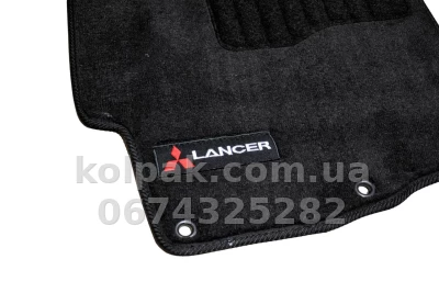 Ворсові килимки в салон Mitsubishi Lancer 2007-, Premium, чорні, AVTM BLCLX1393 — фото 8