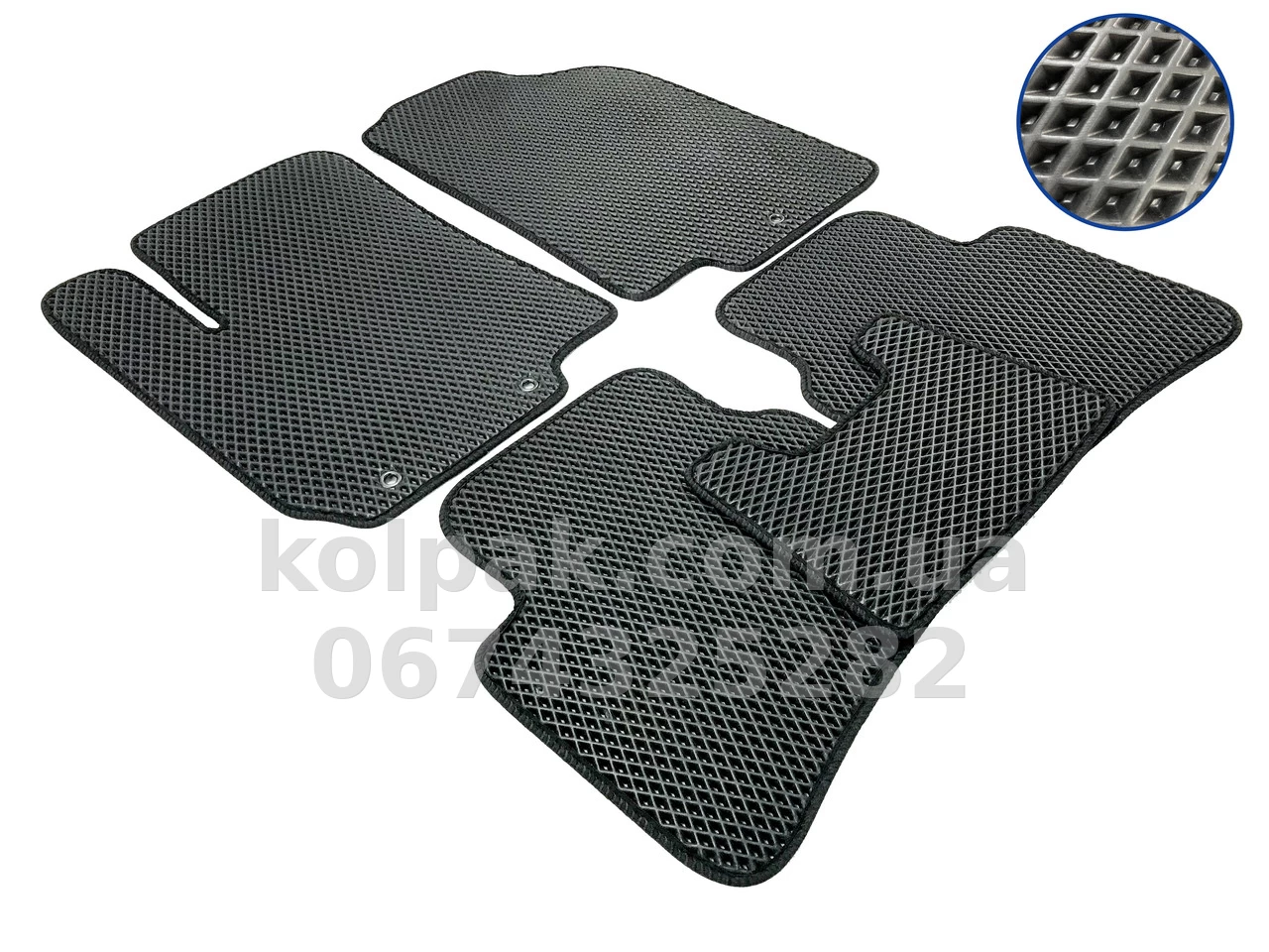 Килимки в салон Kia Rio 2011-, EVA, чорні, 5 шт., AVTM BLCEV1272 Килимки в салон Kia Rio 2011-, EVA, чорні, 5 шт., AVTM BLCEV1272 — фото 1