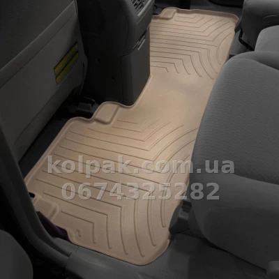 Floor mats for Toyota Highlander 2008-2014, with raised edges, rear, beige, Weathertech 451152 — photo 2