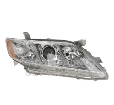 Передня ліва фара Toyota Camry XV40 2006-2011, USA, механічне регулювання, без ламп (H11/HB3/WY21W/WY5W), жовта, Depo, 31211B5LUS1 Передня ліва фара Toyota Camry XV40 2006-2011, USA, механічне регулювання, без ламп (H11/HB3/WY21W/WY5W), жовта, Depo, 31211B5LUS1