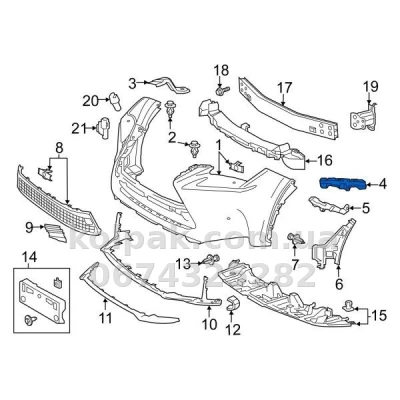 Праве кріплення переднього бампера Lexus NX 2014-, під фарою, AVTM, 5253378010, 188165934 — фото 2