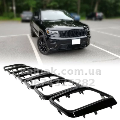 Решітка радіатора Jeep Grand Cherokee 2016-2021, хромовані окуляри, комплект 7 шт., AVTM, 183815992