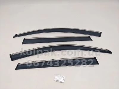 Window wind deflectors for with chrome finish adhesive-fit Touareg 2018 2019 2020 2021 2022 2023 HAVOC — photo 9