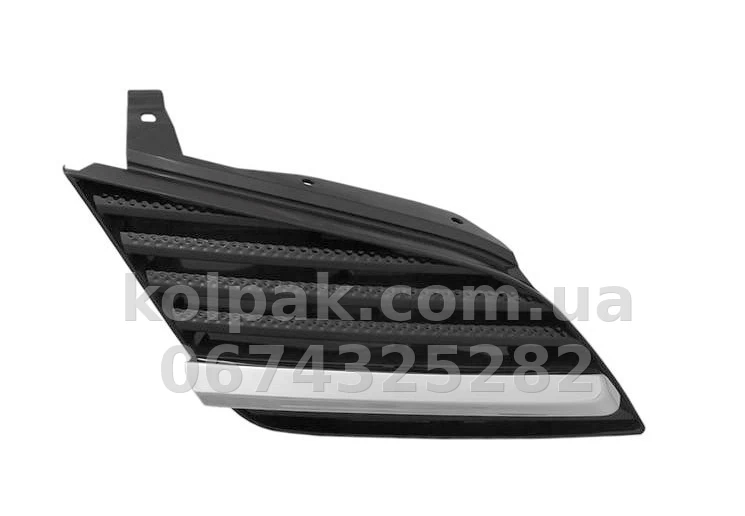 Right bumper grille Nissan Primera P12 2002-2008, with chrome moulding, AVTM, 185009992 Right bumper grille Nissan Primera P12 2002-2008, with chrome moulding, AVTM, 185009992 β photo 1