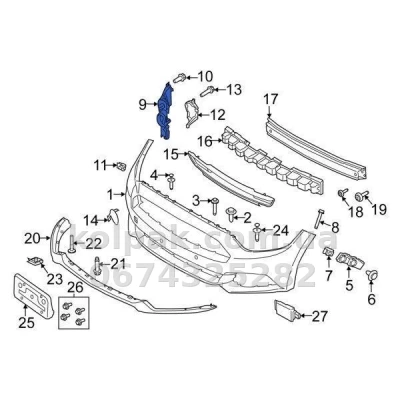 Right bumper grille Ford Mustang 2014-2017, with fog light opening, AVTM, FR3Z17E810AA, 182828912 Right bumper grille Ford Mustang 2014-2017, with fog light opening, AVTM, FR3Z17E810AA, 182828912 β photo 2