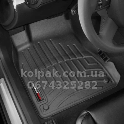 Floor mats for Audi A4 2002-2007, with raised edges, front, black, Weathertech 441941 — photo 2