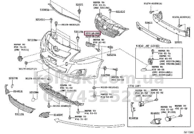 Оригінальне праве кріплення переднього бампера Toyota Corolla 2006-2010, 5211512430 — фото 2