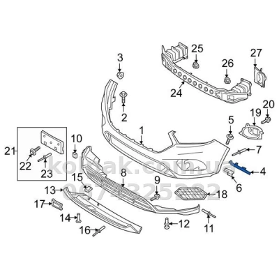 Left front bumper mounting bracket Ford Kuga/Escape 2016-2020, AVTM, GJ5Z17C947AB, 182830933 — photo 2