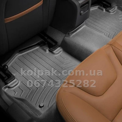Килимки в салон Volvo S60 2011-2018, з бортиком, задні, чорні, Weathertech 442344 — фото 2