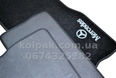 Ворсові килимки в салон Mercedes-Benz ML-Class W163 1997-2005, чорні, 5 шт., AVTM BLCCR1352 — фото 8