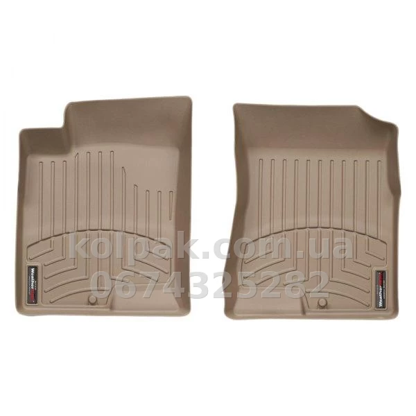 Floor mats for Hyundai Sonata 2006-2010, with raised edges, front, beige, Weathertech 451601 Floor mats for Hyundai Sonata 2006-2010, with raised edges, front, beige, Weathertech 451601 β photo 1