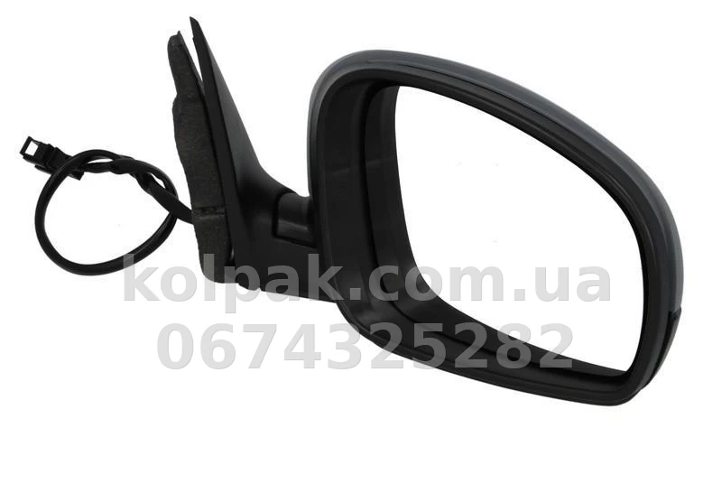 Праве бічне дзеркало Skoda Fabia 2006-2014, у зборі, електричне регулювання, опукле, із підігрівом, ґрунтовка, 5 Pins, AVTM, 5J1857508E, 186140559 Праве бічне дзеркало Skoda Fabia 2006-2014, у зборі, електричне регулювання, опукле, із підігрівом, ґрунтовка, 5 Pins, AVTM, 5J1857508E, 186140559 — фото 1