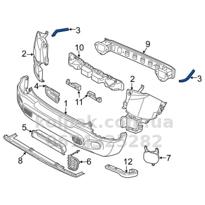 Праве кріплення переднього бампера Jeep Renegade 2014-, AVTM, 68247394AA, 183808932 — фото 2