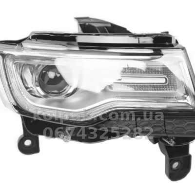 Front right headlight Jeep Grand Cherokee 2013-2021, electric adjustment, with levelling motor, without bulbs (D3S/LED), chrome, Depo, 1331102RMLDHM7 — photo 2