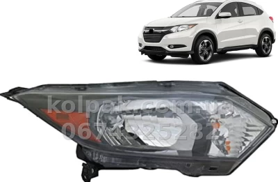 Front right headlight Honda HRV 2015-2018, manual adjustment, without bulbs (HB2.7444na.W5W), yellow, Depo, 3171175RAS2 — photo 2